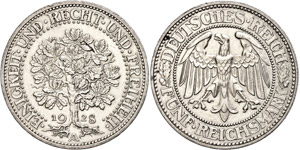 Coins Weimar Republic 5 Reichmark, 1928, A, ... 