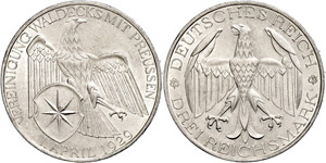 Coins Weimar Republic 3 Reichmark, 1929, ... 