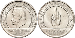 Münzen Weimar 5 Reichsmark, 1929, A, ... 