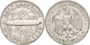 Münzen Weimar 5 Reichsmark, 1929, A, Graf ... 