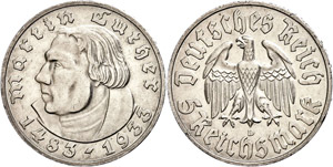 Münzen Drittes Reich 5 Reichsmark, 1933, D, ... 