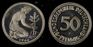 Münzen Bund ab 1946 50 Pfennig, 1966, Mzz ... 