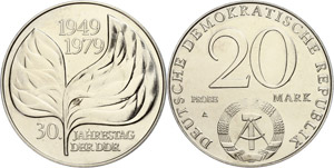 Münzen DDR 20 Mark, 1979, Motivprobe mit ... 