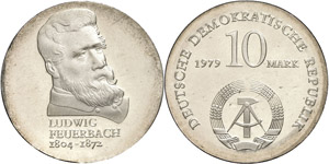 Münzen DDR 10 Mark, 1979, Feuerbach, PP in ... 