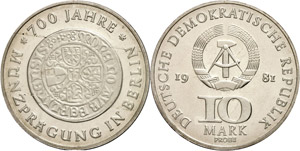 Münzen DDR 10 Mark, 1981, Motivprobe, ... 
