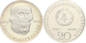 Münzen DDR 20 Mark, 1985, Arndt, PP in ... 