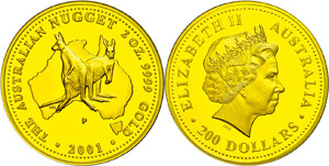 Australien 200 Dollars, Gold, 2001, ... 