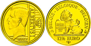 Belgium 12, 5 Euro, Gold, 2008, fools about ... 