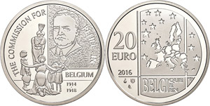 Belgien 20 Euro, 2016, Belgisches Hilfswerk ... 