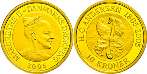 Denmark 10 coronas, Gold, 2005, The ugly ... 