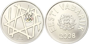 Estonia 10 Krooni, 2008, XXIX. Olympic games ... 