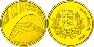 Estonia 100 Krooni, Gold, 2009, XXV. ... 