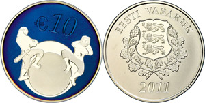 Estonia 10 Euro, 2011, Estonia being a ... 
