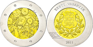 Estonia 20 Euro, bimetal, 2011, Euro the ... 