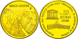 France 10 Euro, Gold, 2008, 60 years UNESCO ... 