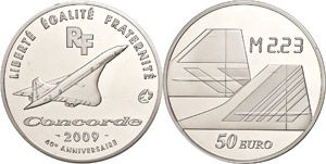 France 50 Euro, 2009, supersonic aircraft - ... 