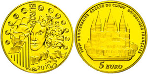 France 5 Euro, Gold, 2010, European monetary ... 