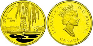 Canada 100 dollars, Gold, 2002, oil deposit ... 
