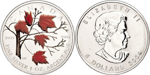 Canada 5 dollars, 2004, Maple Leaf - maple ... 
