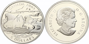 Canada 5 dollars, 2005, animal motifs - ... 