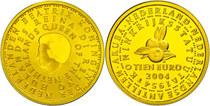 The Netherlands 10 Euro, Gold, 2004, 50 ... 