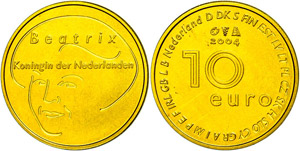 The Netherlands 10 Euro, Gold, 2004, Dutch ... 