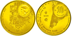 The Netherlands 10 Euro, Gold, 2009, arrival ... 