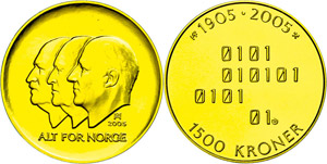 Norway 1500 Kroner, 2005, electronics, KM ... 