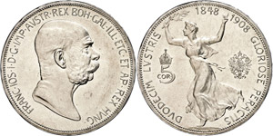 Österreich 1806 - 1918 5 Kronen, 1908, ... 