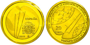Portugal 1 / 4 Euro, Gold, 2011, Portugal in ... 
