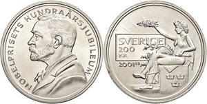Sweden 200 coronas, 2001, a hundred years ... 