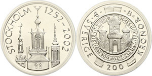Schweden 200 Kronen, 2002, 750 Jahre ... 