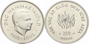 Sweden 200 coronas, 2005, Dag Hammarskjöld, ... 