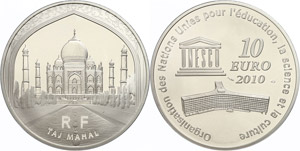 Sweden 10 Euro, 2010, 60 years UNESCO - Taj ... 