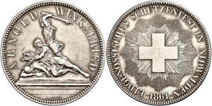 Schweiz 5 Franken, 1861, Stans, HMZ 2-1343d, ... 