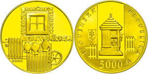 Slovakia 5000 coronas, Gold, 2002, ... 