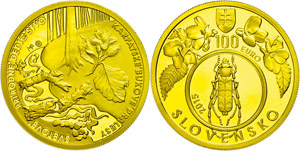 Slovakia 100 Euro, Gold, 2015, Buchenwälder ... 