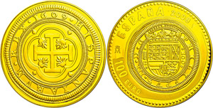 Spain 100 Euro, silver gold plated, 2009, ... 