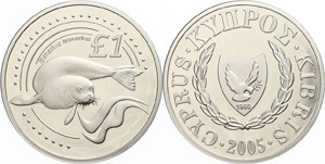 Zypern 1 Lira, Silber, 2005, Robbe, Schön ... 