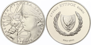 Zypern 5 Euro, 2013, Zentralbanksiegel, ... 