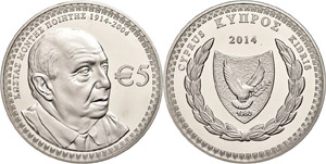 Cyprus 5 Euro, 2014, Kostas Montis, only ... 