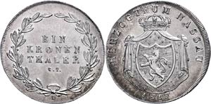 Nassau Doppeltaler, 1817, Wilhelm, AKS 40,J. ... 