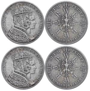 Prussia 2 x 1 thaler, 1861 and 1871, Wilhelm ... 