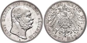 Saxony-Altenburg 2 Mark, 1901, Ernst I., ... 