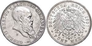 Sachsen-Meiningen 5 Mark, 1901, Georg II., ... 