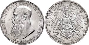 Sachsen-Meiningen 3 Mark, 1915, Georg II., ... 