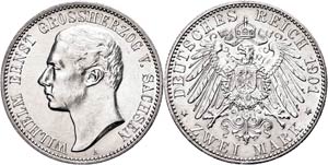 Sachsen-Weimar-Eisenach 2 Mark, 1901, ... 
