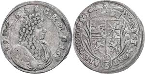 Saxony-Meiningen Duchy 2 / 3 thaler, 1689, ... 