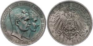 Braunschweig-Lüneburg 3 Mark, 1915, Ernst ... 