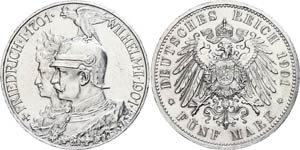 Prussia 5 Mark, 1901, Wilhelm II., to the ... 